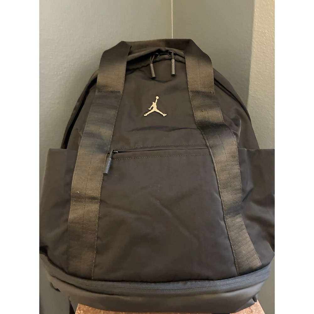 Jordan Alpha Backpack 28L Black Gold Jumpman Duffel Laptop Shoe Bag